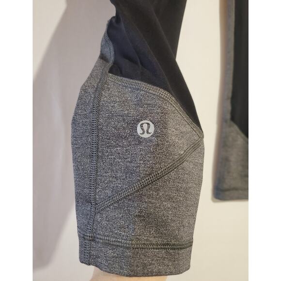 Lululemon Pace Rival Crop 22" Heathered Gray Black Leggings Womens 4 Activewear - Picture 10 of 13